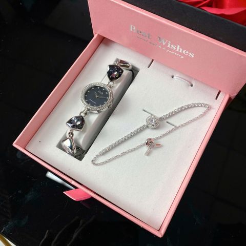  Combo Đồng Hồ Saga Nữ 53442-SVMBSV-2A + Lắc Tay Bạc Ý Vitagem VT007 