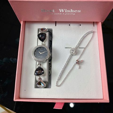  Combo Đồng Hồ Saga Nữ 53442-SVMBSV-2A + Lắc Tay Bạc Ý Vitagem VT007 