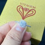  NHẪN BẠC Ý VITAGEM VT004 - MOISSANITE 