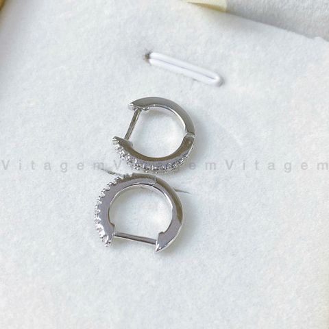  BÔNG TAI BẠC Ý VITAGEM VT058 - MOISSANITE 