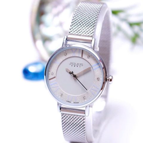  Đồng Hồ Nữ JA-924A1 Julius Hàn Quốc Dây Thép (Bạc) 