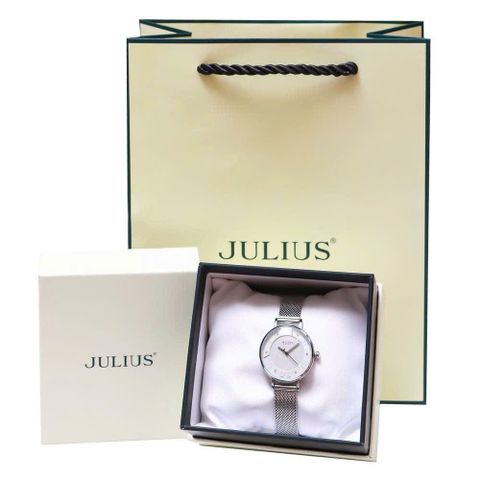  Đồng Hồ Nữ JA-924A1 Julius Hàn Quốc Dây Thép (Bạc) 