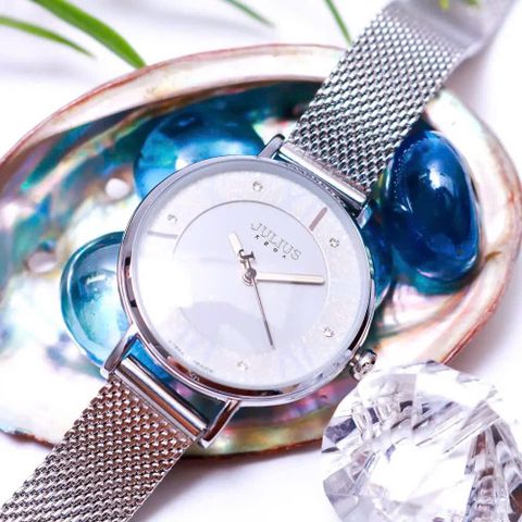  Đồng Hồ Nữ JA-924A1 Julius Hàn Quốc Dây Thép (Bạc) 