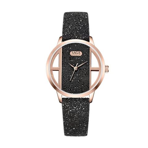  Saga Stella 53623-RGBCFBCF-2 – Nữ – Kính Cứng – Quartz (Pin) – Mặt Số 34.5MM, Dây Đeo Đính Đá Swarovski, Chống Nước 3ATM 