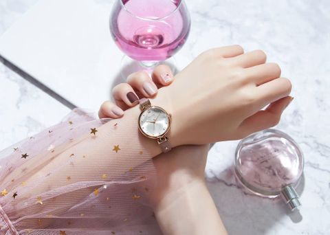  Đồng Hồ Nữ JA-1230 Julius Hàn Quốc Dây Da Hồng Chính Hãng 