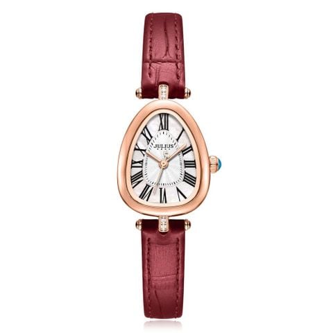  Đồng Hồ Nữ JA-1526B Julius Dây Da Nâu Hàn Quốc Chính Hãng 