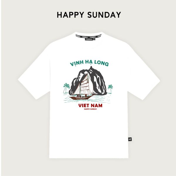  Áo Thun Local Brand Happy Sunday Vịnh Hạ Long T-shirt Form Rộng Unisex 