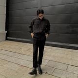  Áo sơ mi tay dài Teeworld long-sleeve Pocket shirt có túi Đen 