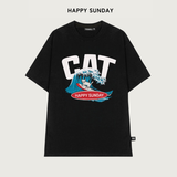  Áo Thun Local Brand Happy Sunday CAT T-shirt Form Rộng Unisex 