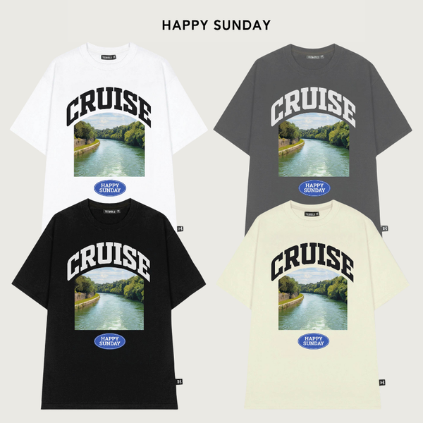  Áo Thun Local Brand Happy Sunday CRUISE T-shirt Form Rộng Unisex 