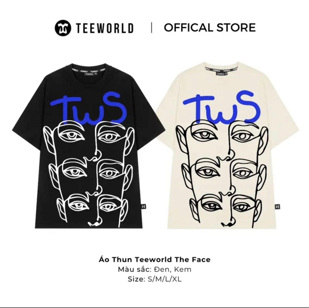  Áo Thun Local Brand Teeworld The Face T-shirt Tay Lỡ Nam Nữ Form Rộng Unisex 