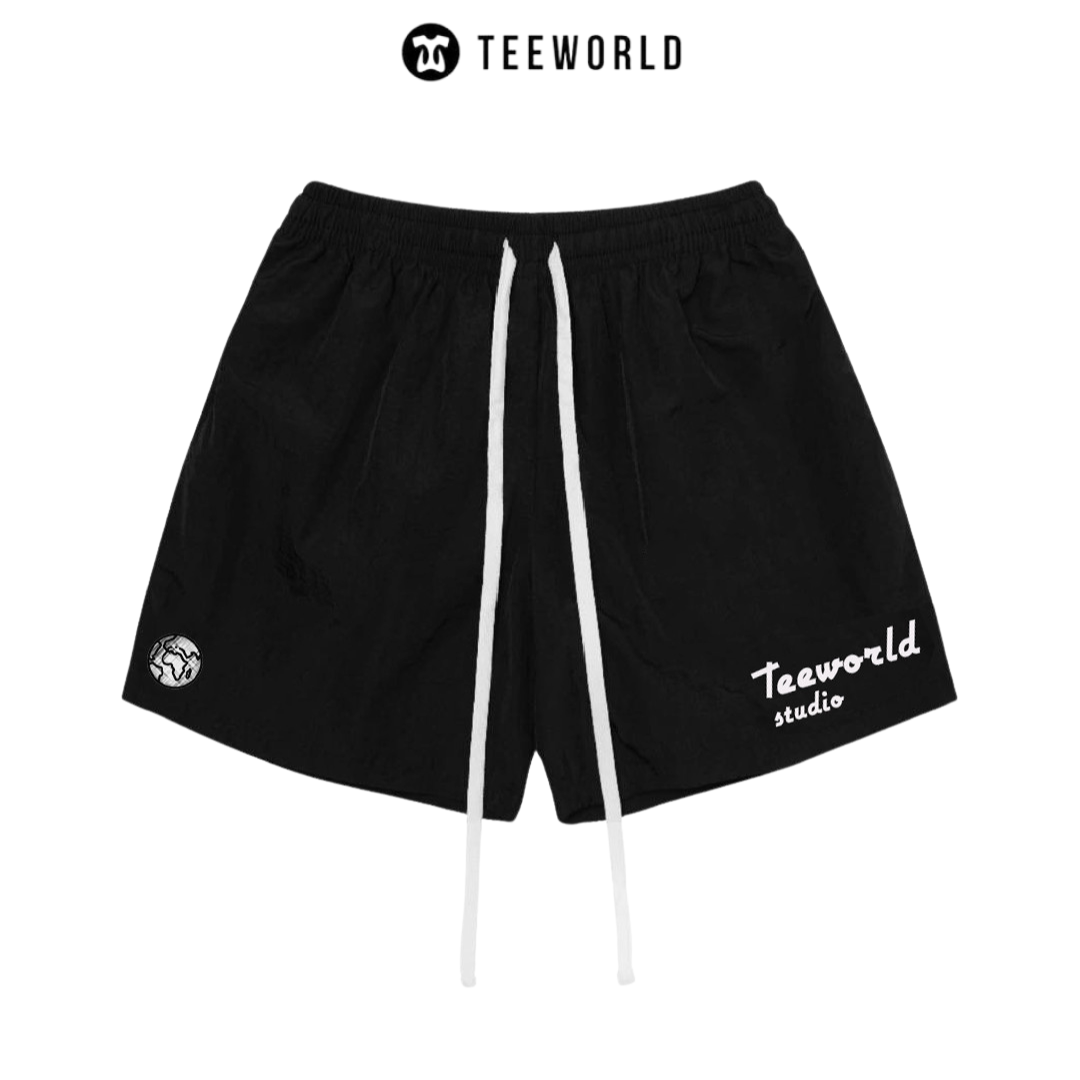 Quần Short Local Brand Teeworld Logo Trái Đất Unisex Form Rộng Nam Nữ