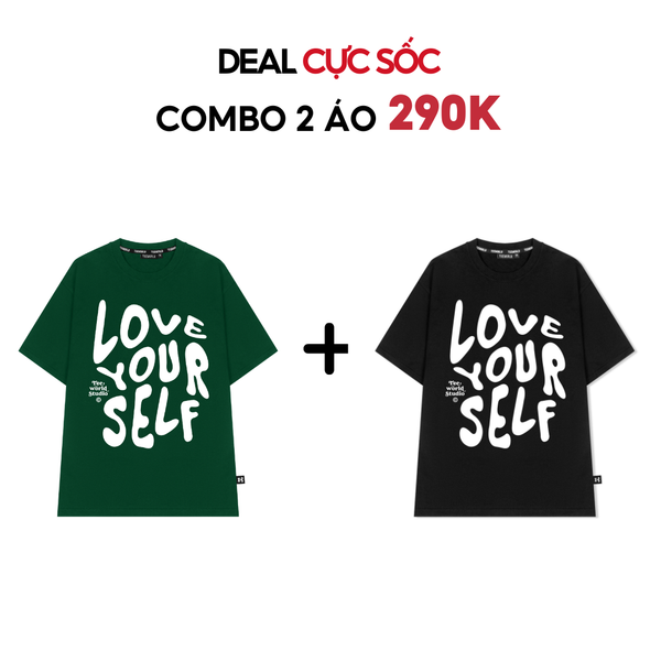  [COMBO SALE SỐC] 2 Áo thun Teeworld Love Yourself Form Unisex Nam Nữ Cùng Màu Cùng Size 