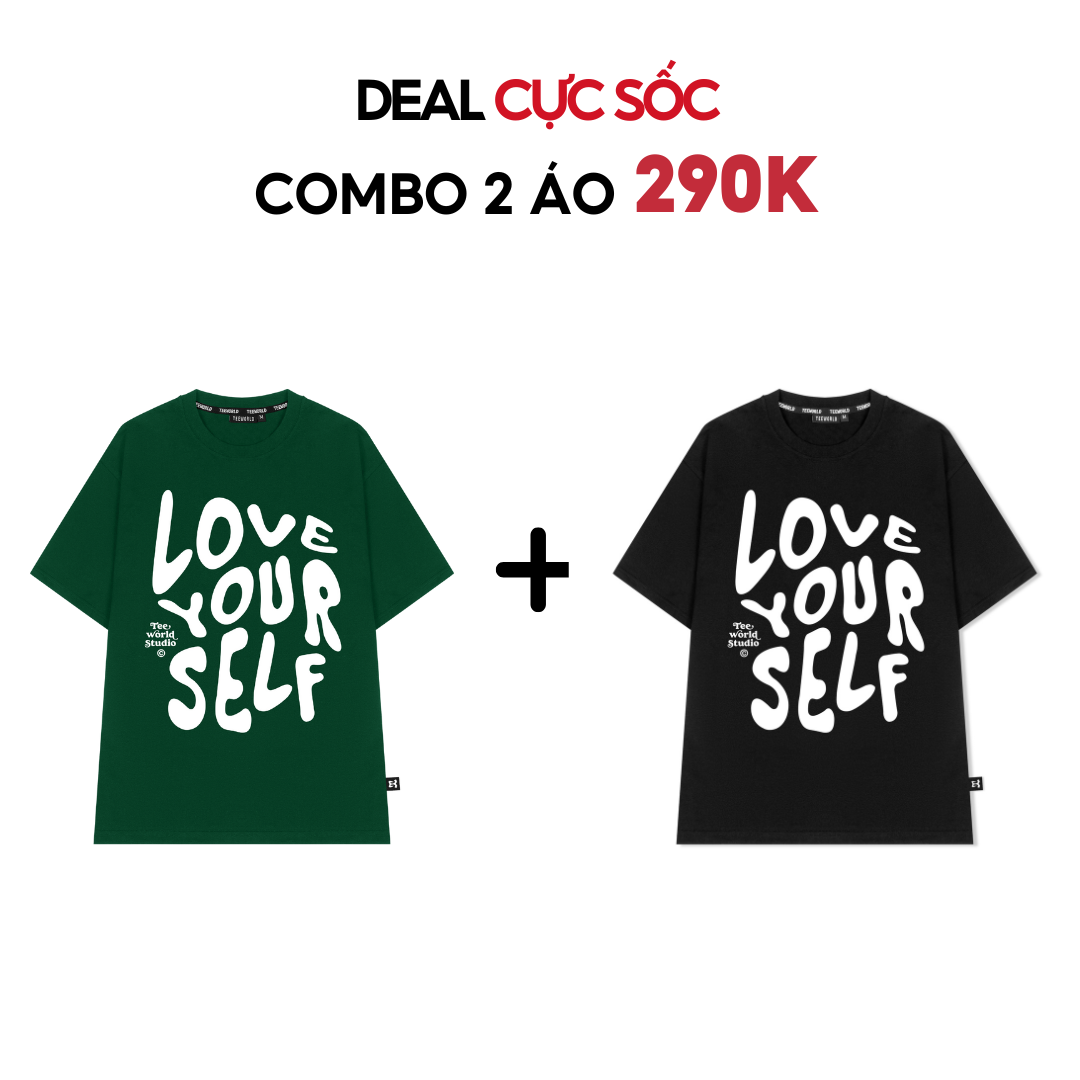  [COMBO SALE SỐC] 2 Áo thun Teeworld Love Yourself Form Unisex Nam Nữ Cùng Màu Cùng Size 