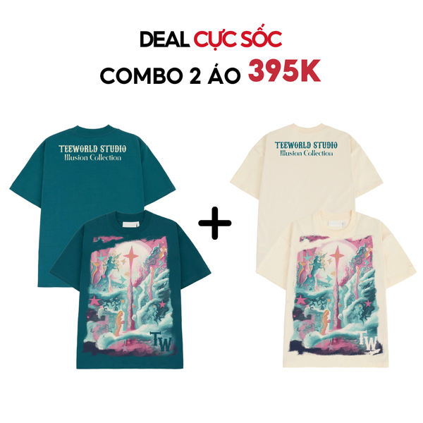  [COMBO SALE SỐC] 2 Áo thun Teeworld Illusion Dream Form Unisex Nam Nữ 2 Màu Cùng Size 