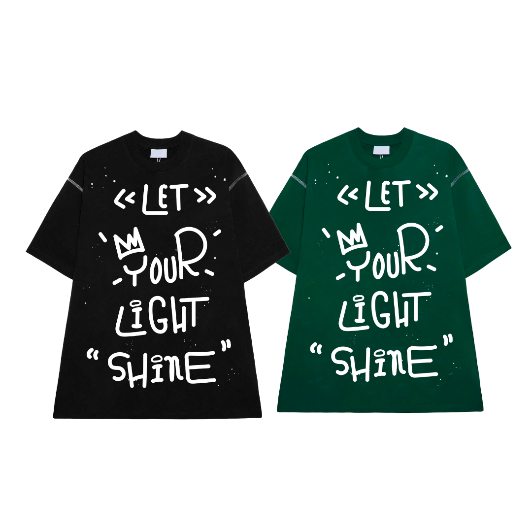  [COMBO CỰC SỐC] 2 Áo thun Let Your Light Shine Form Unisex Nam Nữ 2 Màu Cùng Size 