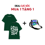  [COMBO CỰC SỐC] 1 Áo thun Teeworld Love Yourself Premium T-shirt  và 1 Túi Đeo Chéo Hologram 