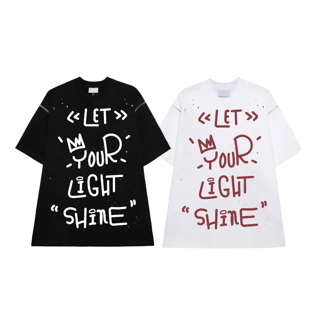  [COMBO CỰC SỐC] 2 Áo thun Let Your Light Shine Form Unisex Nam Nữ 2 Màu Cùng Size 