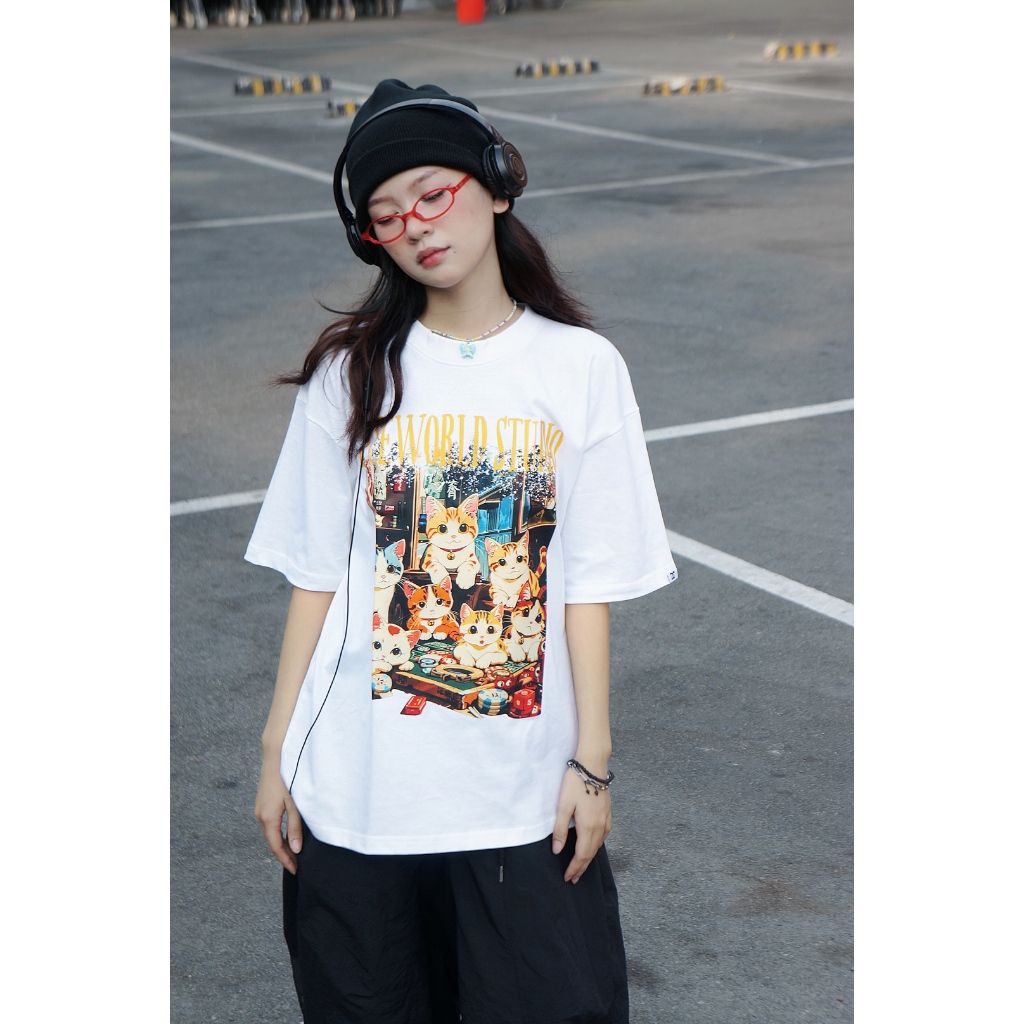  Áo Thun Local Brand Teeworld Mèo May Mắn T-shirt Nam Nữ Unisex 