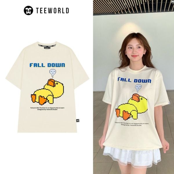  Áo Thun Local Brand Teeworld In Hình Vịt Fall Down T-shirt Nam Nữ Unisex 