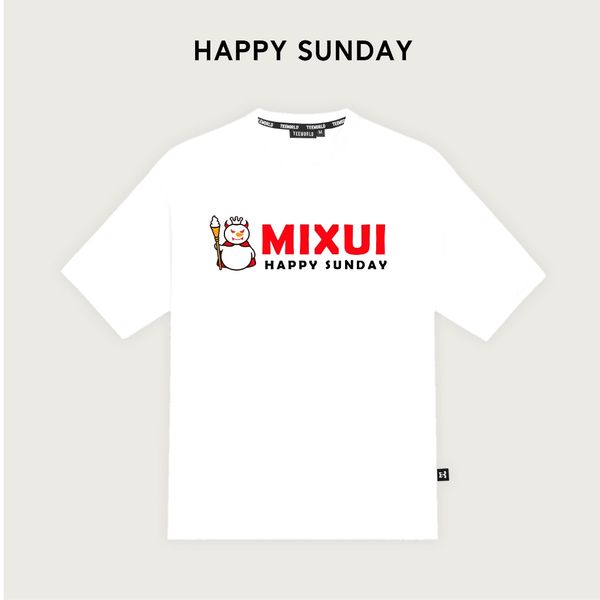  Áo Thun Local Brand Happy Sunday Mixui T-shirt Form Rộng Unisex 