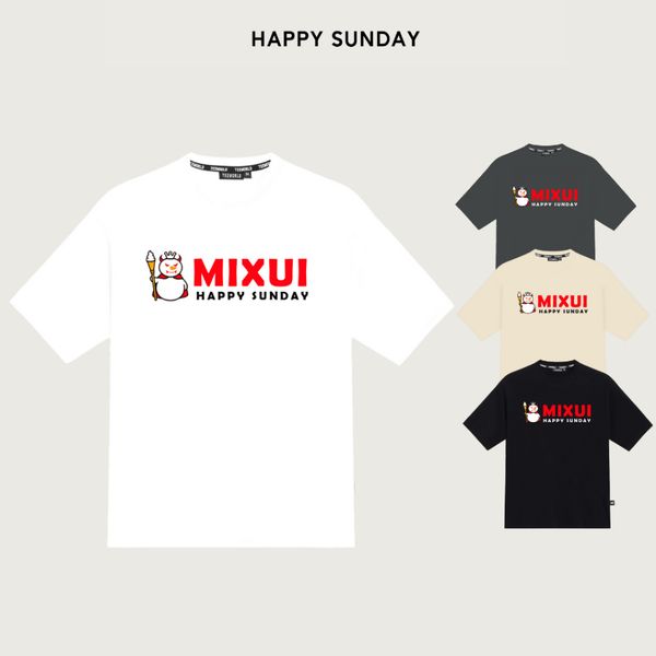  Áo Thun Local Brand Happy Sunday Mixui T-shirt Form Rộng Unisex 