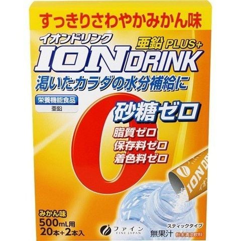 Bột bù khoáng ION Drink Zinc Fine Japan 22 gói (vị cam)