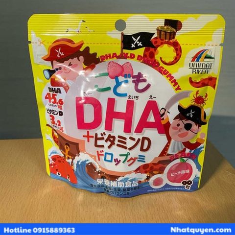 Kẹo dẻo DHA và Vitamin D Unimat Riken cho bé 3 tuổi
