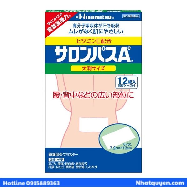 Cao dán giảm đau xương khớp Salonpas Hisamitsu Nhật Bản