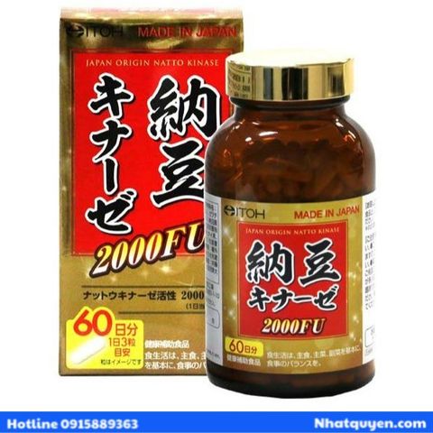 Viên uống điều trị đột quỵ, tai biến Nattokinase 2000FU ITOH