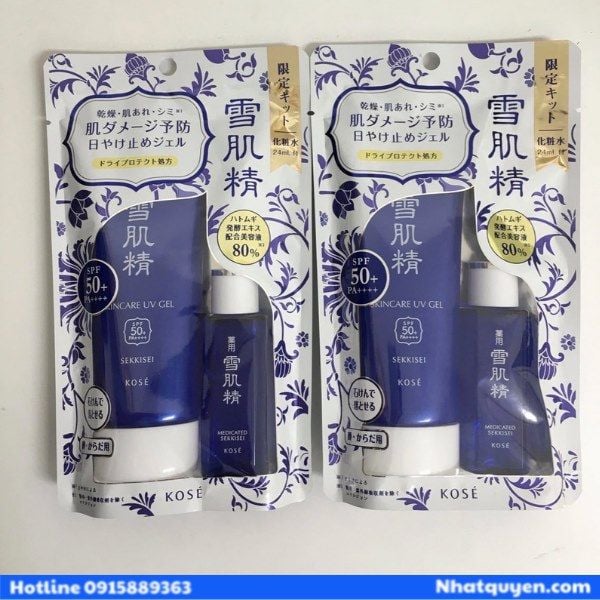 Kosé Sekkisei Skincare UV Gel SPF 50+ 90g & Toner 24ml