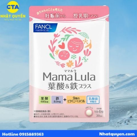 Viên uống bổ sung sắt và axit Folic Mama Lula Fancl Nhật Bản