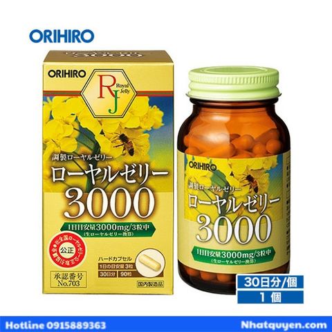 Viên uống Sữa ong chúa Orihiro Royal Jelly Nhật Bản