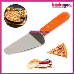 Xẻng Đỡ Bánh, Lấy Bánh, Múc Bánh Pizza Inox Cao Cấp Cán Gỗ 26cm