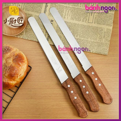 Dao Cắt Bánh Mì / Bánh Bông Lan Cán Gỗ 25cm - 30cm