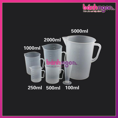 Ca đong nhựa / ly đong / cốc đong định lượng nguyên liệu 2000ml - 3000ml - 5000ml