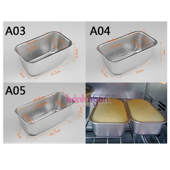 Khuôn Nhôm Loaf Chữ Nhật Làm Sandwich/ Bánh Mỳ Hoa Cúc Nhiều Size A02 - A03 - A04 - A05