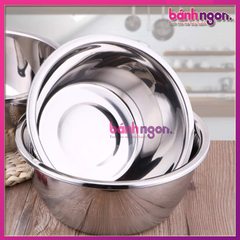 Tô Trộn Bột Inox Làm Bánh Hàng Chuẩn 20cm - 22cm - 24cm - 26cm - 28cm