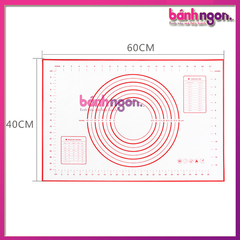 Tấm Lót Nhào Bột / Thảm Lót Nướng, Nhào Bột, Cán Bột Bằng Silicon Sợi Thủy Tinh Chống Trượt 60*40cm