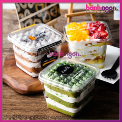 Hộp Pet Nhựa Đựng Mousse, Tiramisu, Pudding 10x10x7cm (10 Chiếc)