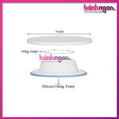 Bàn Xoay Làm Bánh Nhựa Đế Silicon Chống Trơn 28cm