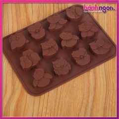 Khuôn Silicon Đổ Thạch 12 Hình Cú