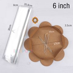 10 CÁI 6/8 inch Túi Và Khay Giấy Voan Đóng Gói Bánh Bao Bì Đựng Thực Phẩm