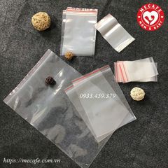 1kg Túi Zip Chỉ Đỏ Túi Zipper Viền Đỏ Bấm Miệng Trong Suốt Bịch Zip Nhiều Kích Thước Ziplock