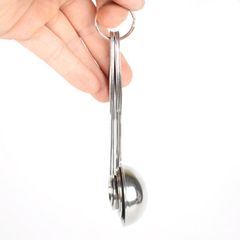 Bộ 5 Thìa Đong Định Lượng Bằng Inox  (Đơn vị TSP,ML) Mẫu 2