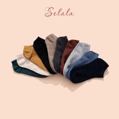 COMBO 5 ĐÔI Tất Selala Cổ Ngắn Cotton Co Giãn Nhiều Màu