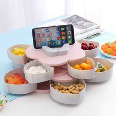 Khay Mứt Tết Hình cánh Hoa Đẹp Mắt Sang Trọng, Khay Mứt Bánh Kẹo Tết 1 Tầng, 2 Tầng Xoay Cho Ngày Tết