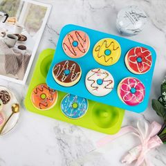 Khuôn Silicone Donut 6 Lỗ,Khay Nướng Làm Bánh Ngọt Chống Dínhh