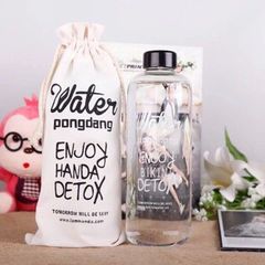 Bình Nước❤️Chai Nước Detox Thời Trang Cao Cấp, Dung Tích 1000ml, Kèm Túi Đựng, An Toàn, Trẻ Trung