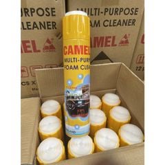 Chai Xịt Bọt Đa Năng Vệ Sinh Ghế Da Nội Thất Ô Tô Foam Cleaner Màu Vàng 650ml Camel Hương Chanh